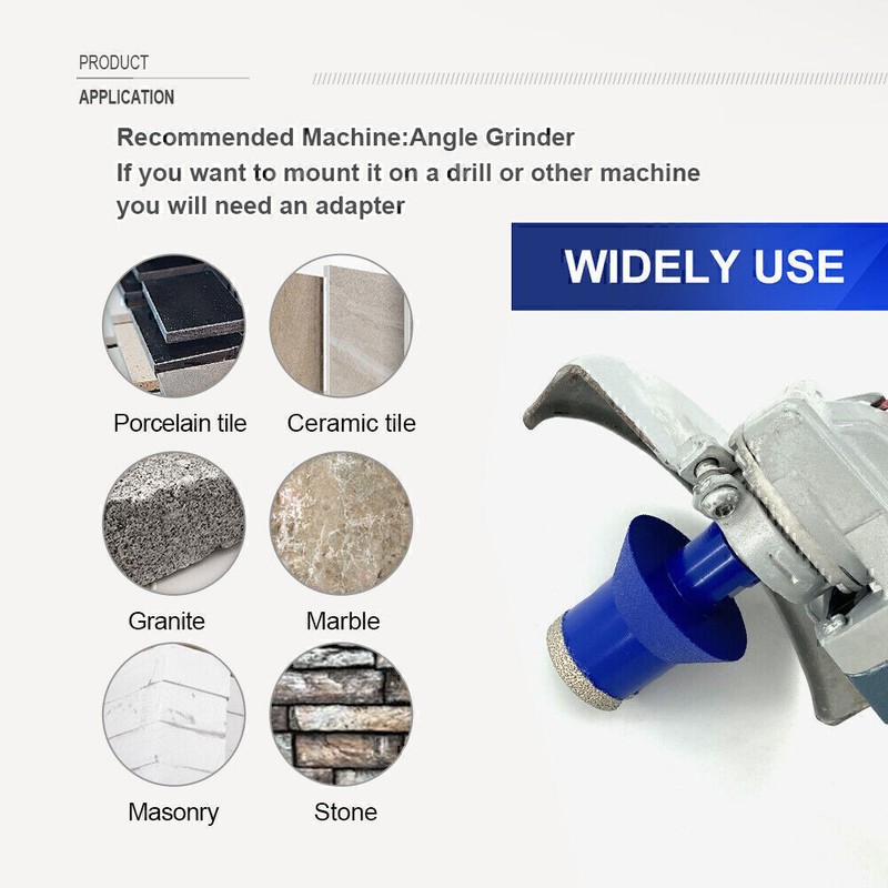 20mm Dry Diamond Chamfering Bit Tile Marble Cone Milling Bits Shape Beveling gallery