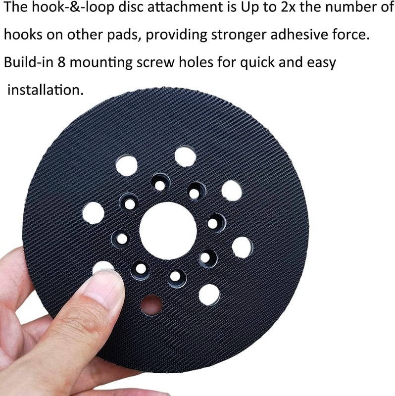 2 Pack 5 Inch 8 Hole Hook & Loop Replacement Sander Pad for 5" Bosch ROS20VS, gallery