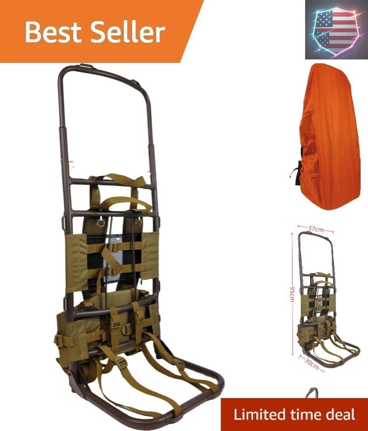 Hunting External Pack Frame with Rain Cover, Adjustable Straps, External Fram…