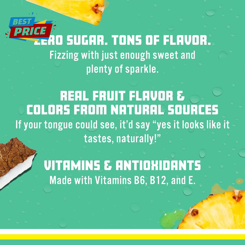 , Coconut Pineapple Sparkling Water, Zero Sugar Flavored Water, with Vitamins an gallery