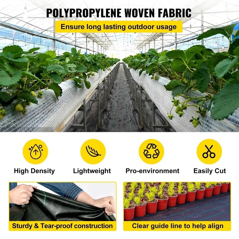 Weed Control Fabric 6ft x 300ft - Geo Textile Fabric Heavy Duty - Woven Ground gallery