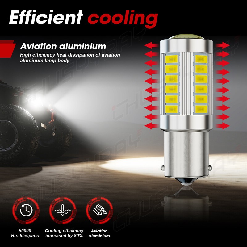 2X 1156 LED Reverse Light Canbus Error Free 110W Backup Bulbs 6000K Xenon White gallery