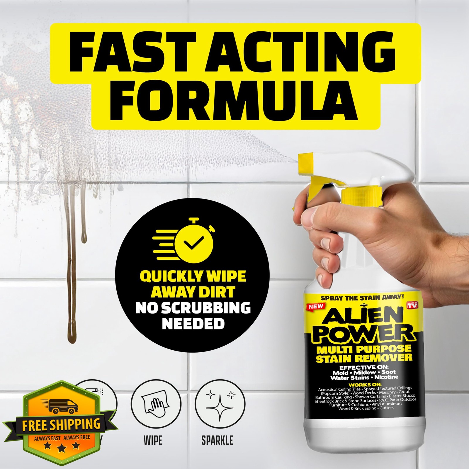 Alien Power Mold Mildew Stain Remover Spray 3 Packet Set gallery