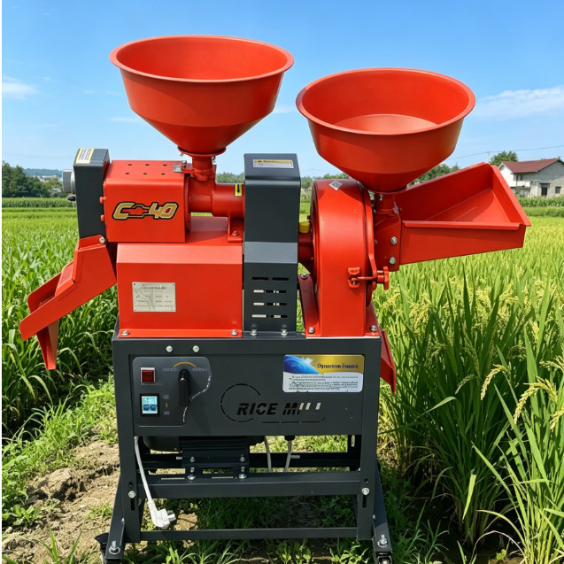 Rice Milling and Crushing Machine Combined Rice Mill Grinder 220V Iron Machine gallery