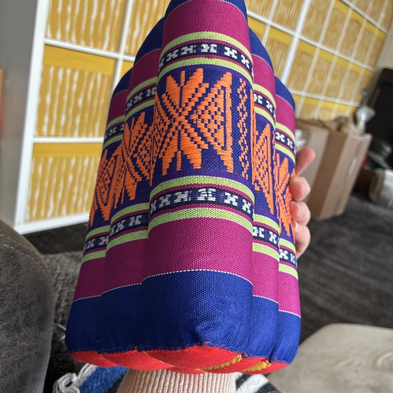 Triangle Thai Pattern Pillow Kapok Firm Cushion Yoga gallery