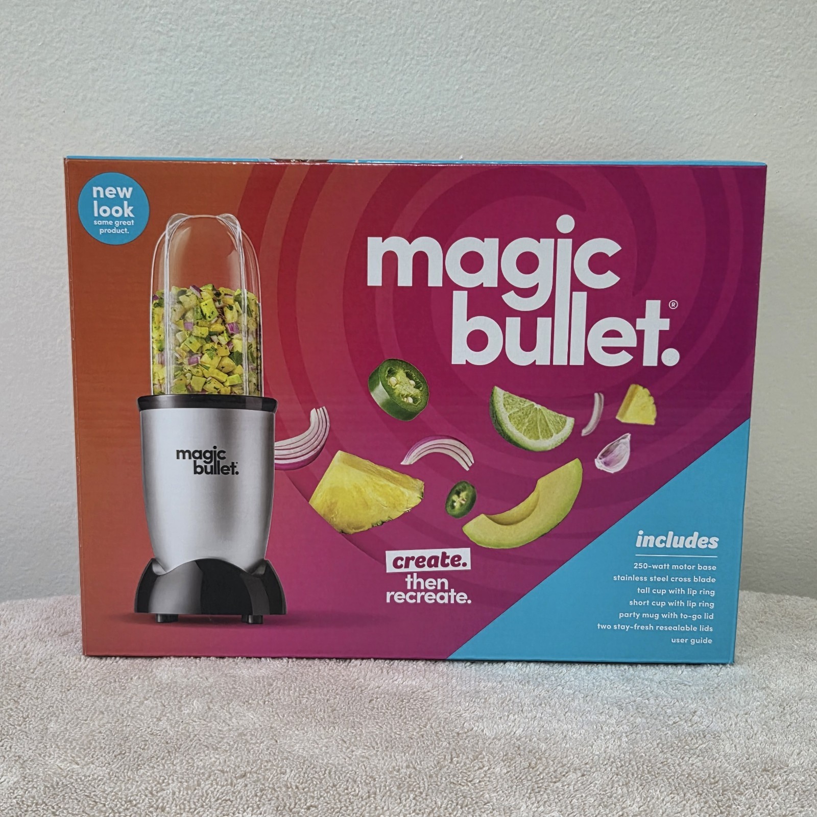The Original Magic Bullet Mini 11-Piece Set Blender & Mixer in Small Silver NIB gallery