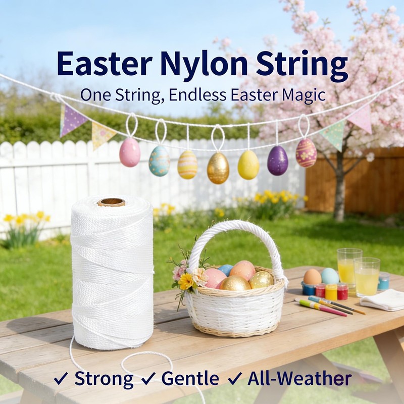 UV Resistant White Nylon String 1000ft 2mm for Garden Tomato Climbing gallery
