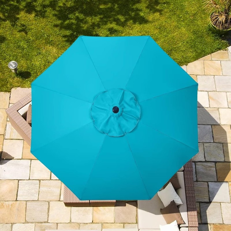 9ft Outdoor Umbrella Replacement Top, 8 Ribs, UV Protective Polyester, Turquoise gallery