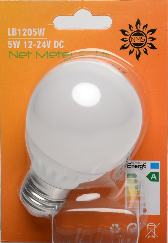 12V 24V DC 5W E27 Base Cool Pure White Day Light LED Light Bulb RV Boat Solar gallery