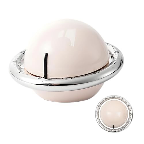 Planet-Shaped Mechanical Timer | No Batteries Needed | 59-Minute White gallery