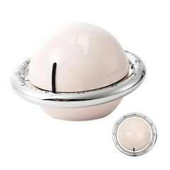 Planet-Shaped Mechanical Timer | No Batteries Needed | 59-Minute White