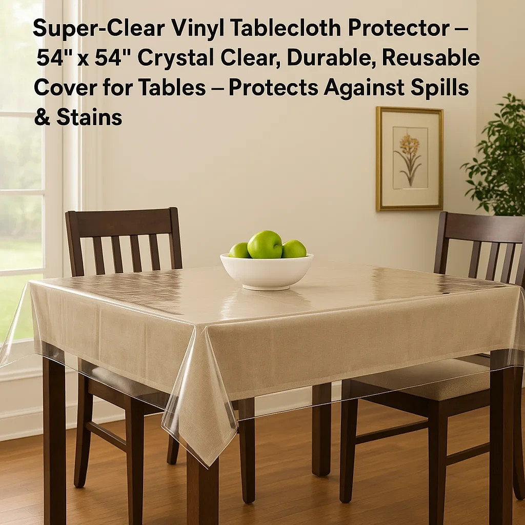 Super Clear Tablecloth Protector Cover Table Cloth 54" x 54" Cheapest Price gallery