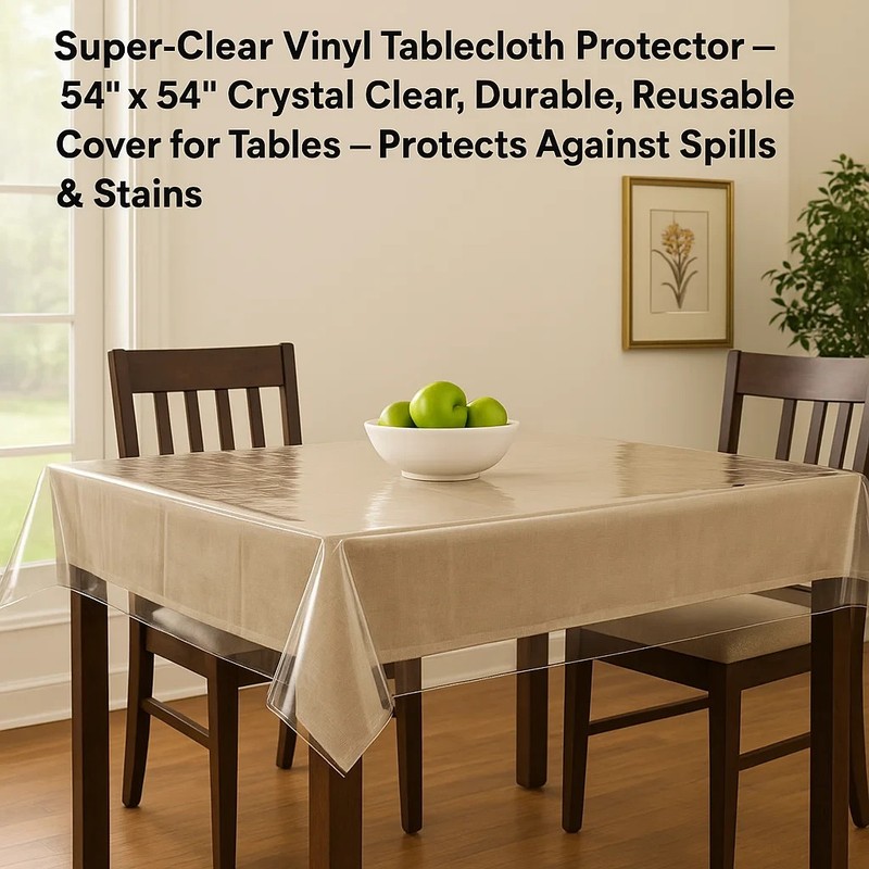 Super Clear Tablecloth Protector Cover Table Cloth 54" x 54" Cheapest Price gallery