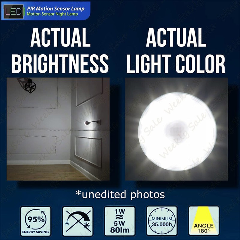 LED Night Light Motion Activated Sensor AC Outlet Plug In Stair Lamp Brightwhite gallery