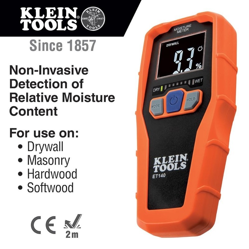 Klein Tools ET140 Pinless Moisture Meter: Non-Destructive Detection Up to 3/4... gallery