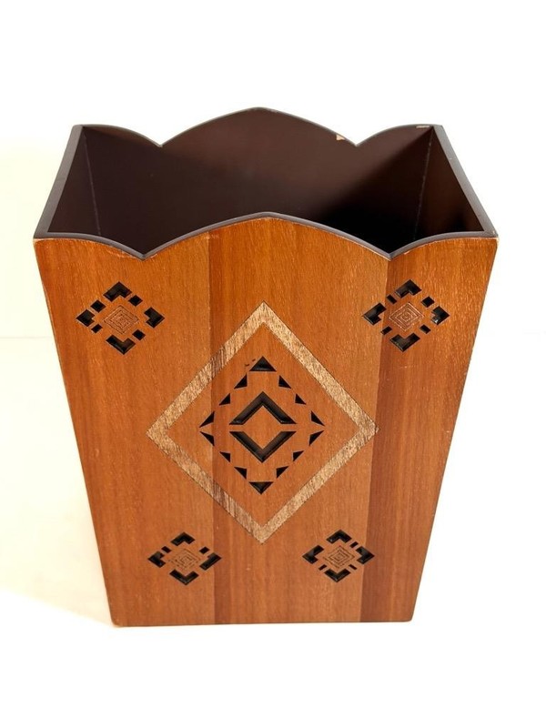 Croscill Wood Cheyenne Pattern Wastebasket Southwest Native American Style gallery