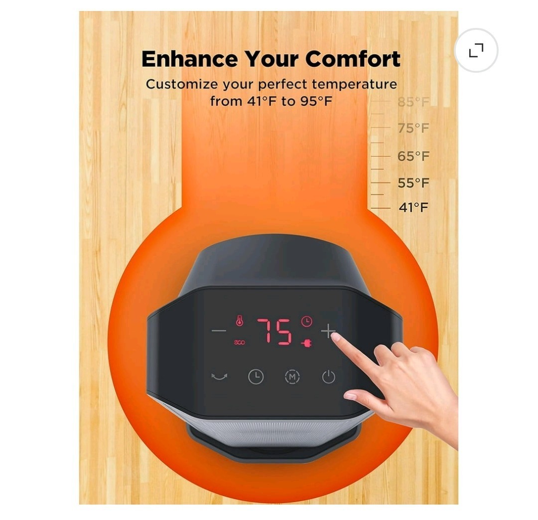 Better Homes & Gardens 23In Tower Heater, Black, New gallery