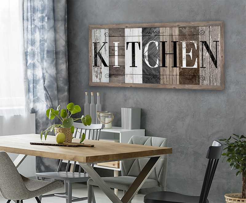 Kitchen in Multi Pattern - Large Canvas Wall Art (Not Wooden) - Stretched Decor gallery