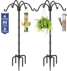 Upgrade 4-Hook Shepherds Hooks for Outdoor with Plastic Tube, 92″ Heavy Duty …