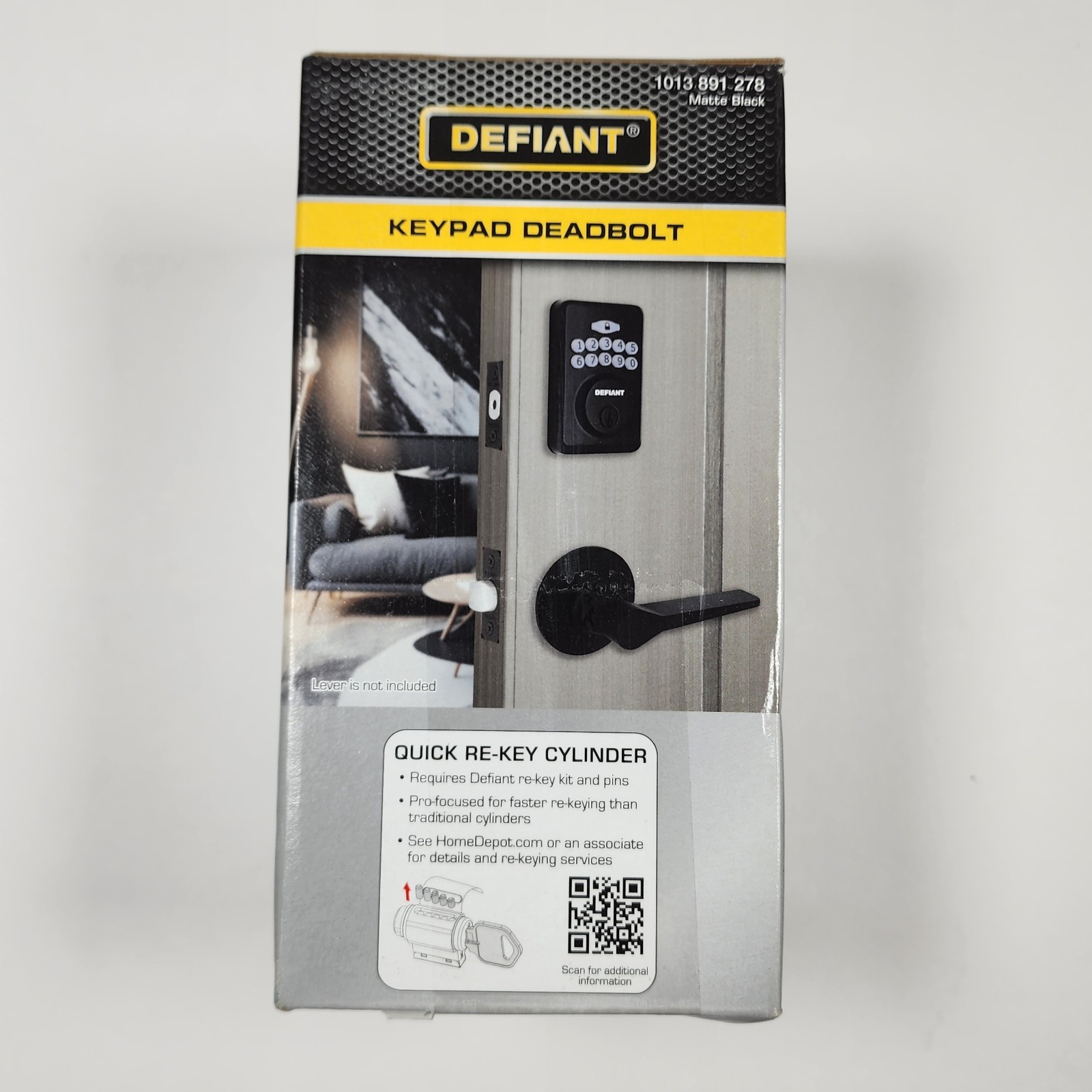 Defiant Radius Matte Black Single Cylinder Electronic Keypad Deadbolt Lock gallery