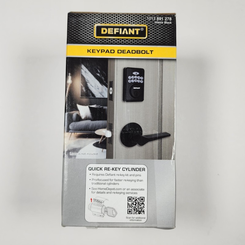 Defiant Radius Matte Black Single Cylinder Electronic Keypad Deadbolt Lock gallery