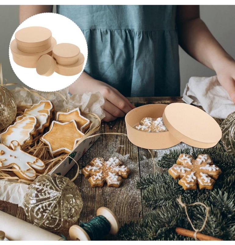 5 Pcs Big Boxes Decorative for Presents Round Carton Candies Container gallery