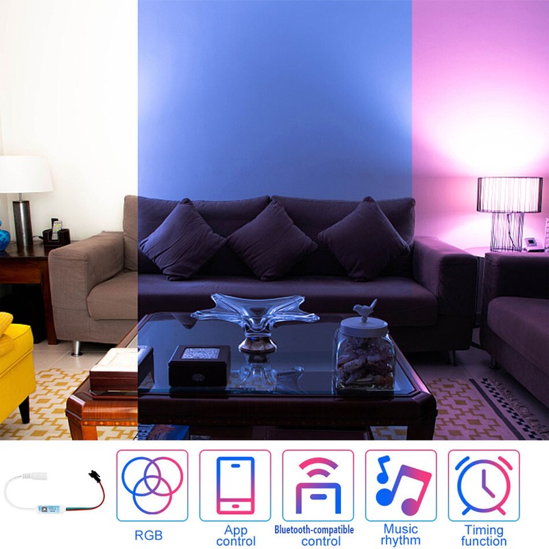 SP621E Bluetooth-compatible LED controller APP control For WS2812 LED strip gallery