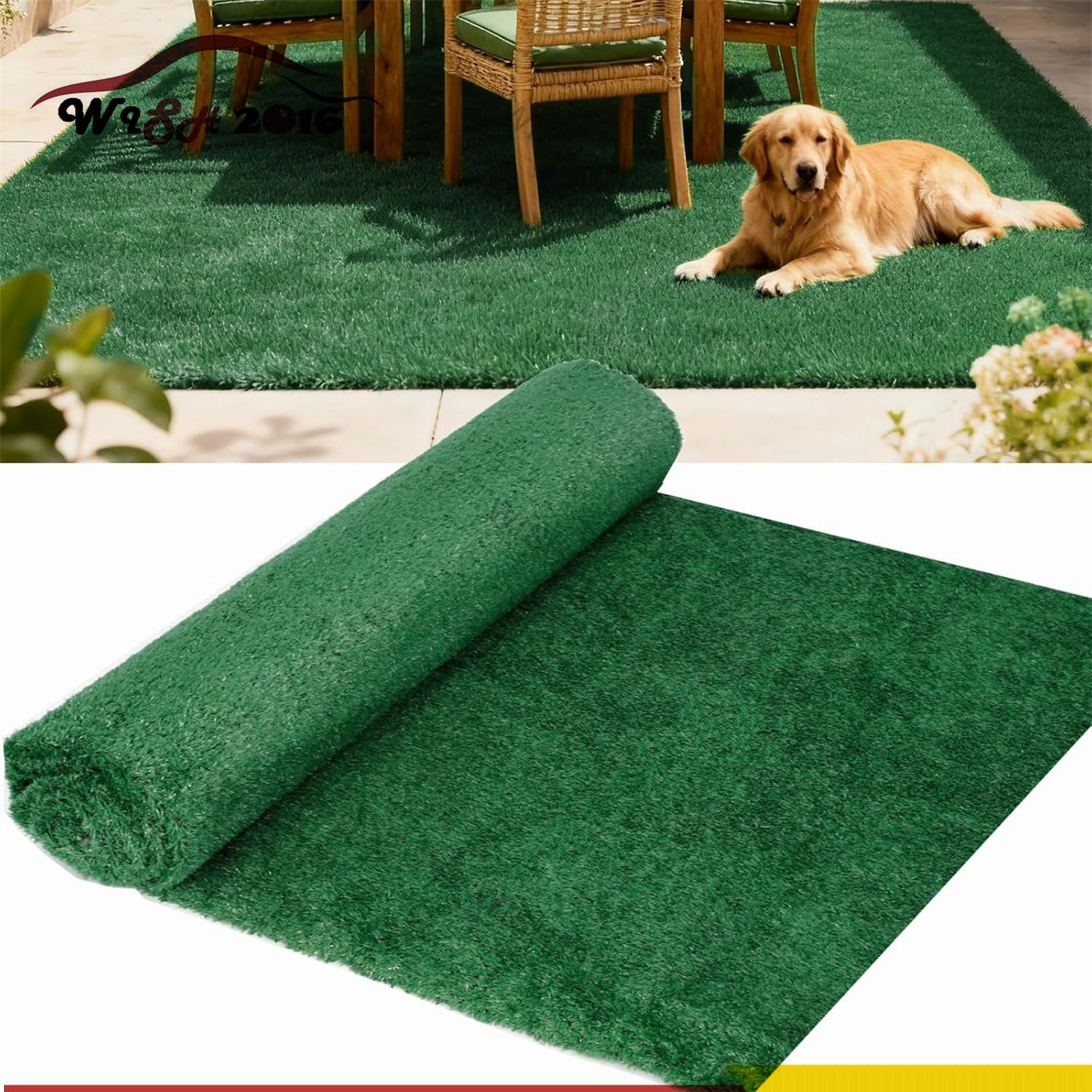 7ft x 10ft Green Artificial Grass Rug Grass Carpet Rug Synthetic Turf Thick Lawn gallery