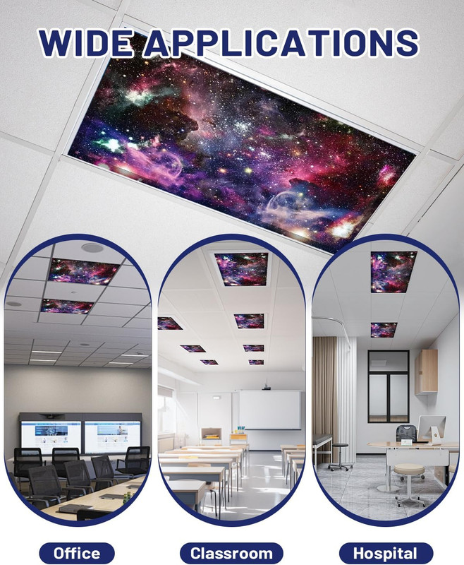 Fluorescent Light Covers for Ceiling Lights - 4 X 2 Feet Strong Magnetic Fluores gallery