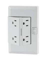 theOUTlet Basic – 15 Amp 125 Volt Permanent Outlet Extender 4 Receptacles White