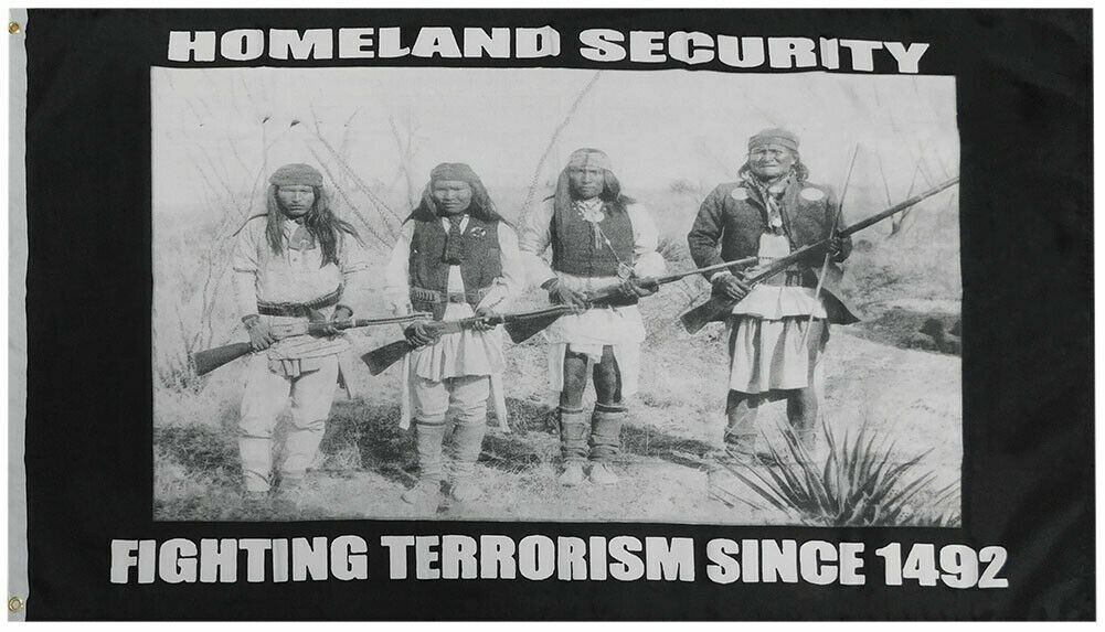 Homeland Security Fighting Terrorism Since 1492 100D Poly Nylon 3x5 3'x5' Flag gallery