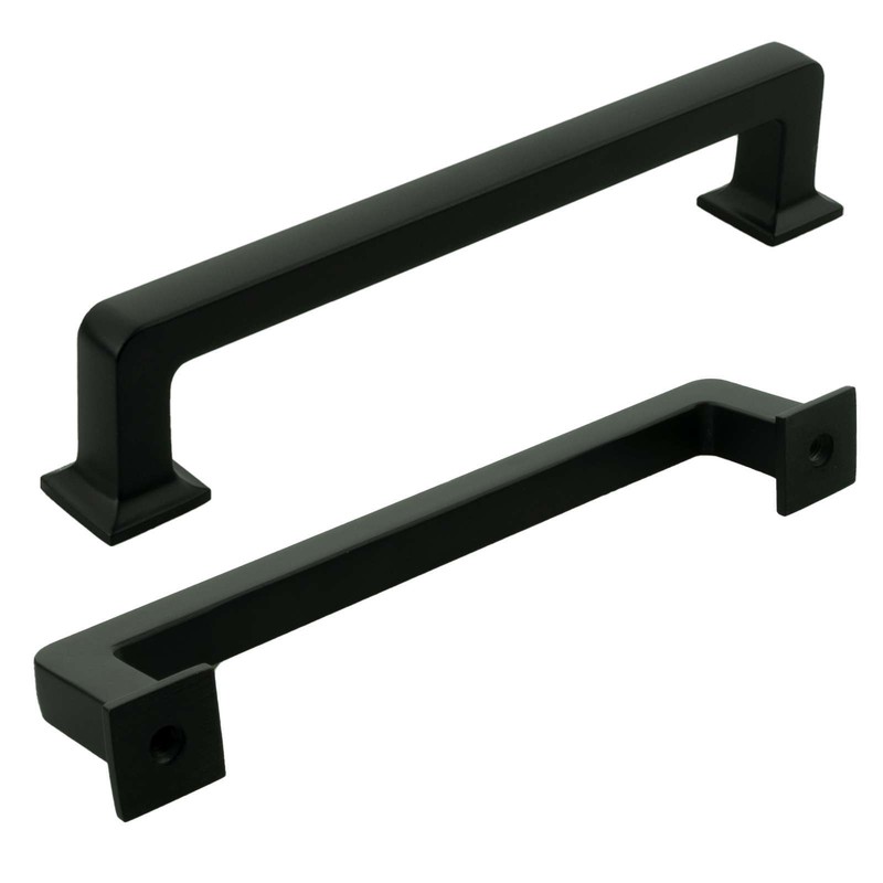 Solid Matte Black Cabinet Door Handles Pulls Knob Kitchen Bathroom Drawer Square gallery