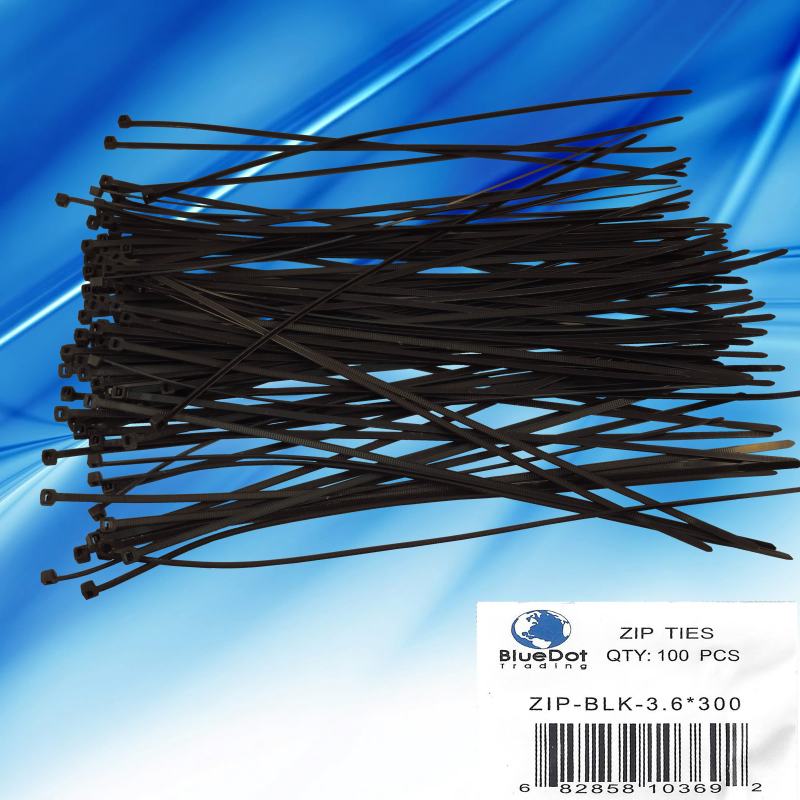 100 Pack Lot Pcs - 12" Inch UV Resistant Nylon Cable Zip Wire Tie BLACK - 40 lbs gallery
