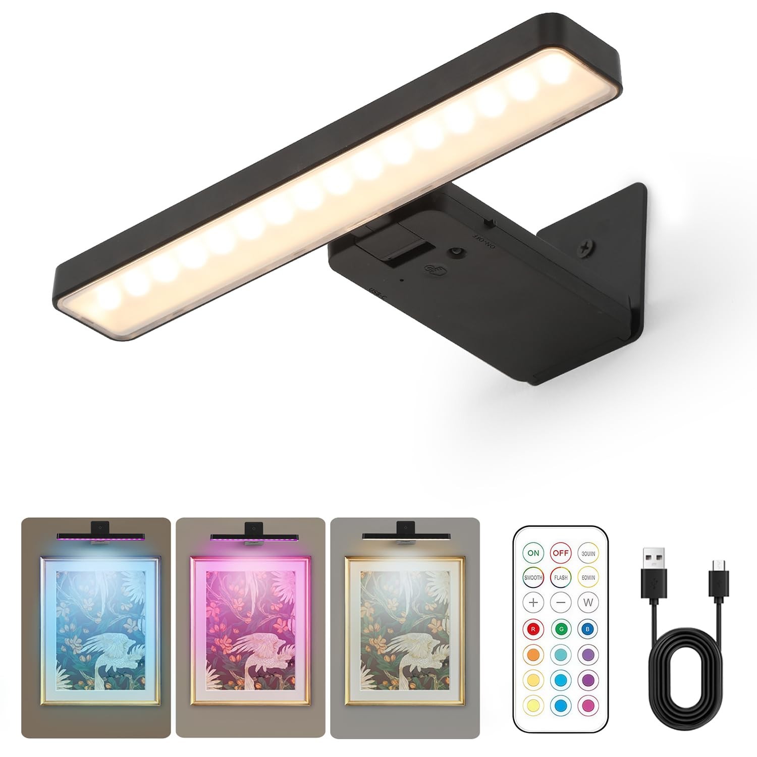 Picture Lights for Wall,Wireless Battery Operated Picture Light,Art Gallery L... gallery