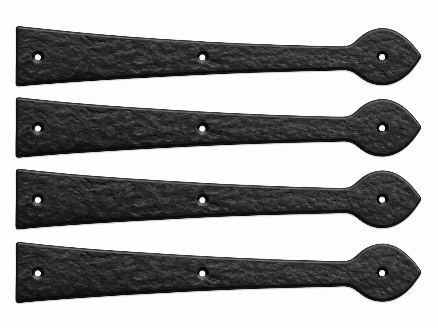 Garage Door Decorative Hinge Cast Aluminum 16″ Black Powder Coated Finish (4pcs) gallery