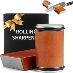 Diamond Rolling Knife Sharpener Straight Edge Sharpening Roller w/ Magnetic Base