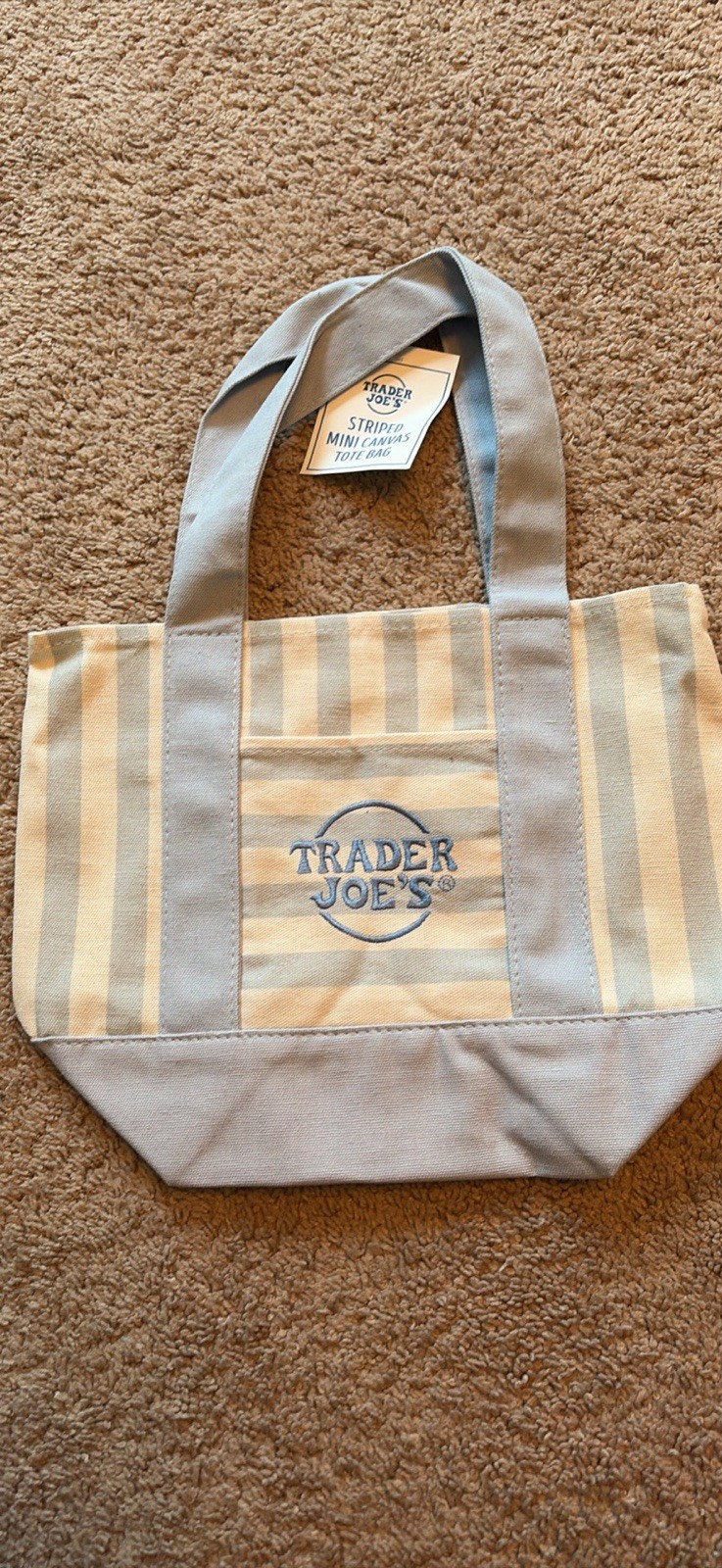 Trader Joe's Mini Canvas Tote Bag Multicolor. Details in description. gallery