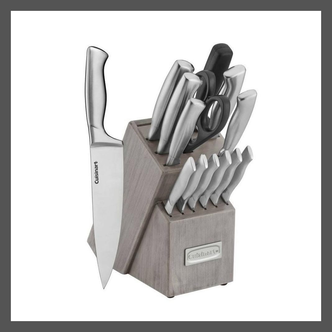Cuisinart Knife Cutlery Block Set Classic 15pc Forged Cutlery Serrated Blades gallery