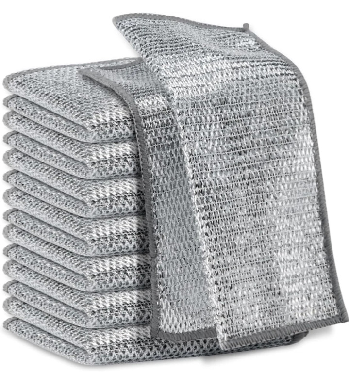 3/6/12 Pcs Multifunctional Non-Scratch Mesh Wire Dish Washing Cleaning Cloth Rag gallery