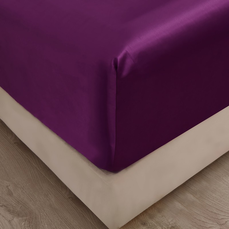 Solid Satin Silk Bed Fitted Sheet Smooth Mattress Pad Cover Twin Full Queen King gallery