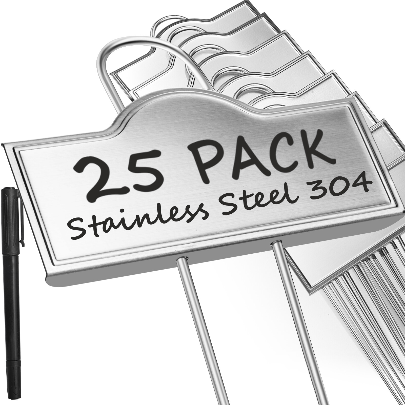 25-Pack Weatherproof Large Metal Plant Labels Garden Markers Plant Tags Flowers gallery