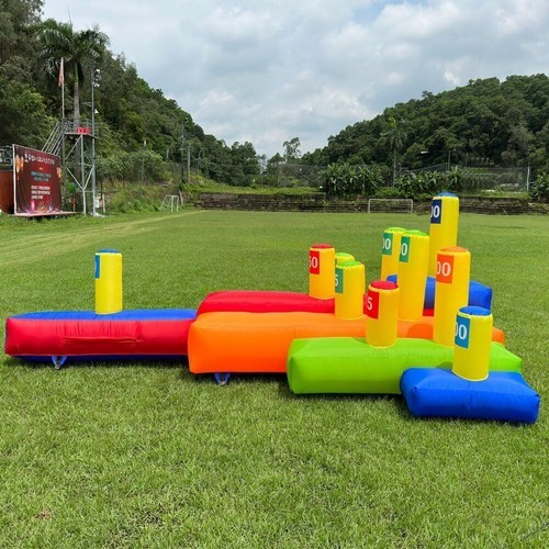 Inflatable Ring Toss Throwing Game w/Blower & 20 Rings – Interactive Hoopla Game gallery