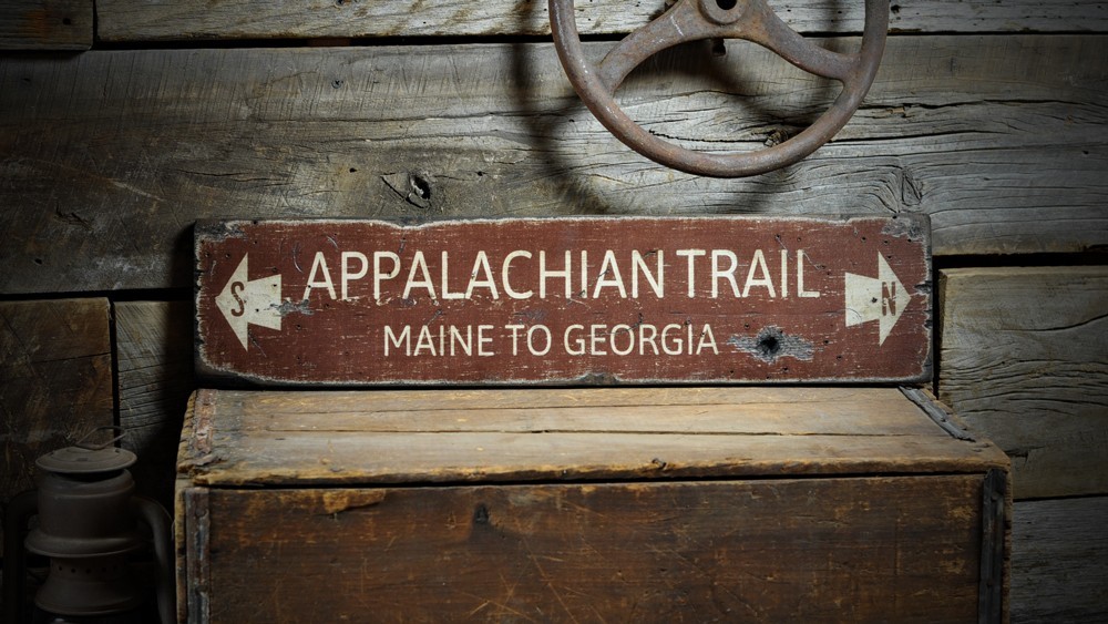 Distressed Appalachian Trail Sign - Rustic Hand Made Vintage Wooden gallery