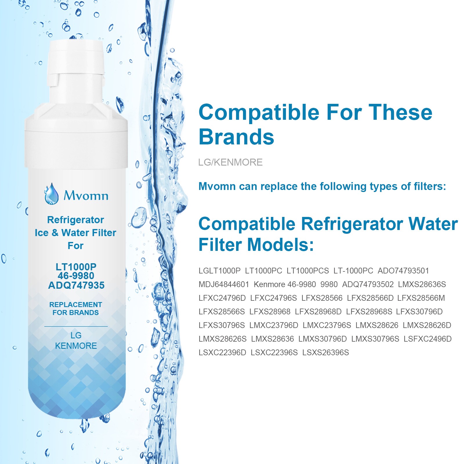 4 PACK Refresh Refrigerator Ice Water Filter For LG LT1000P ADQ747935 Brand New gallery