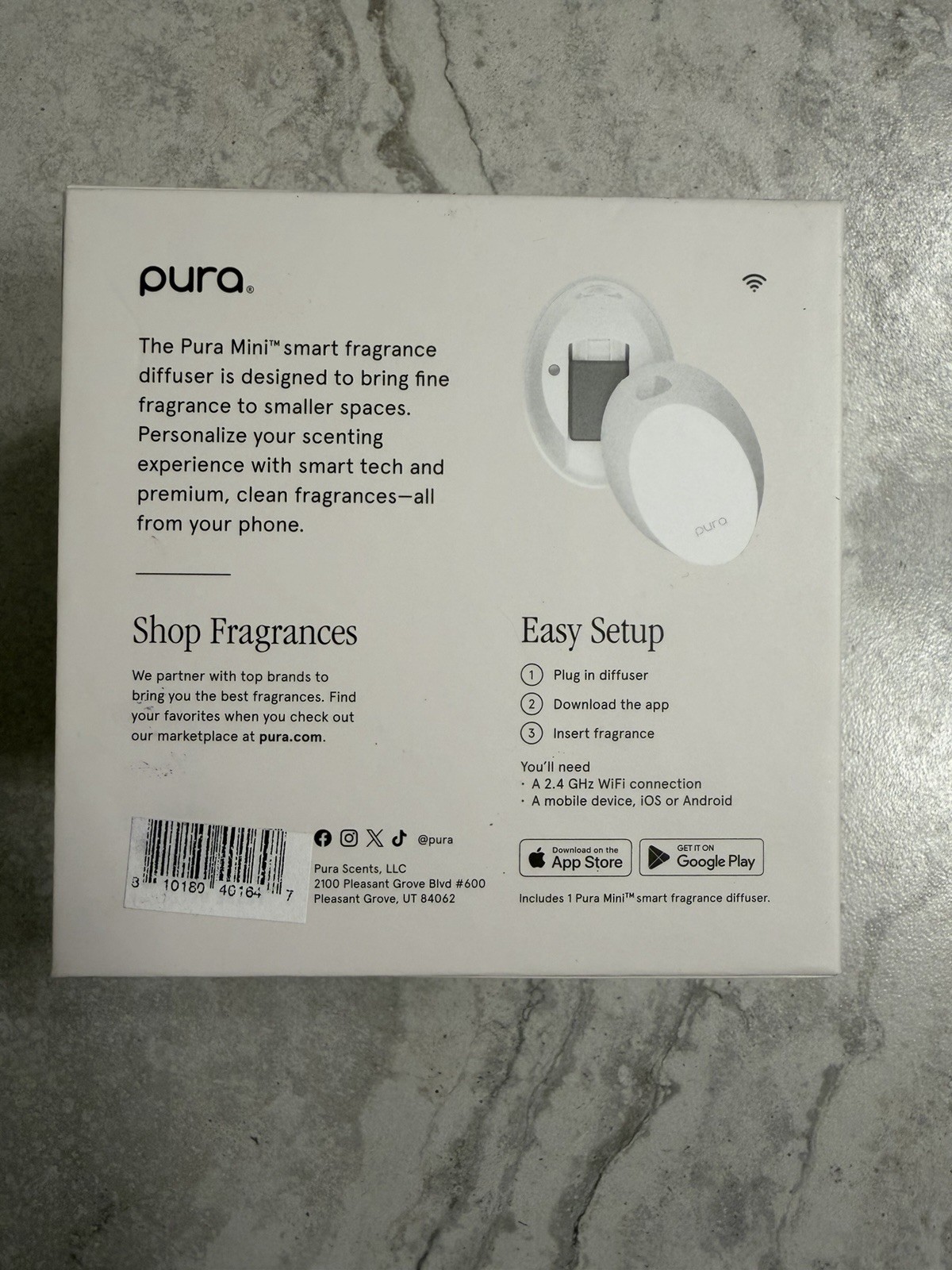 PURA Mini Smart Fragrance Diffuser White Alexa Google Assistant NO FRAGRANCE gallery