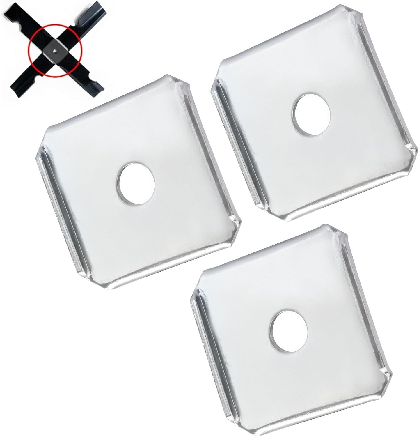 3PCS X-Blade Dual Mulching Blade Adapters Kit Fits All Standard Commercial Mower gallery