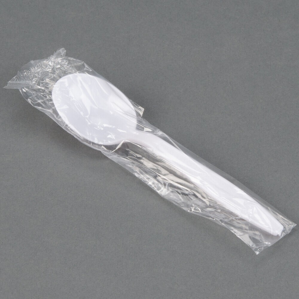 1000PCS Individually Wrapped Plastic Spoons Heavy Weight in White/Black gallery