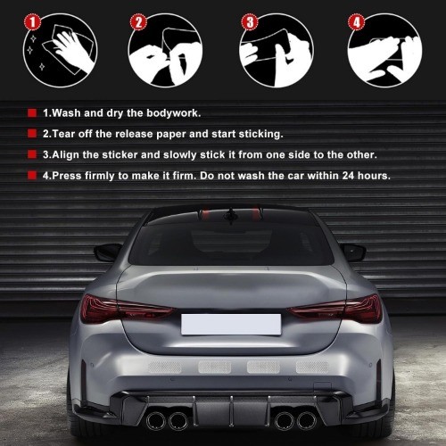 20 PCS Waterproof Reflective Warning Stickers for Cars, SUVs, Tr Color: Silver gallery