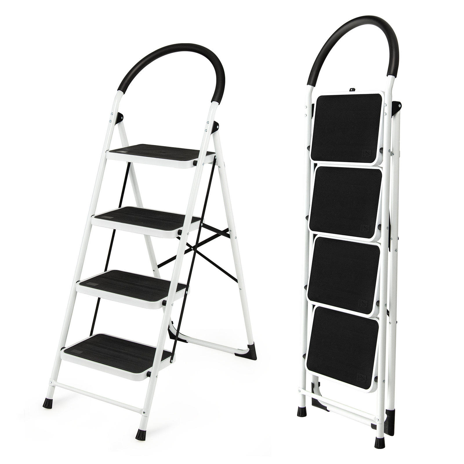 Costway 4 Step Ladder Folding Stool 330Lbs Capacity Industrial Lightweight gallery