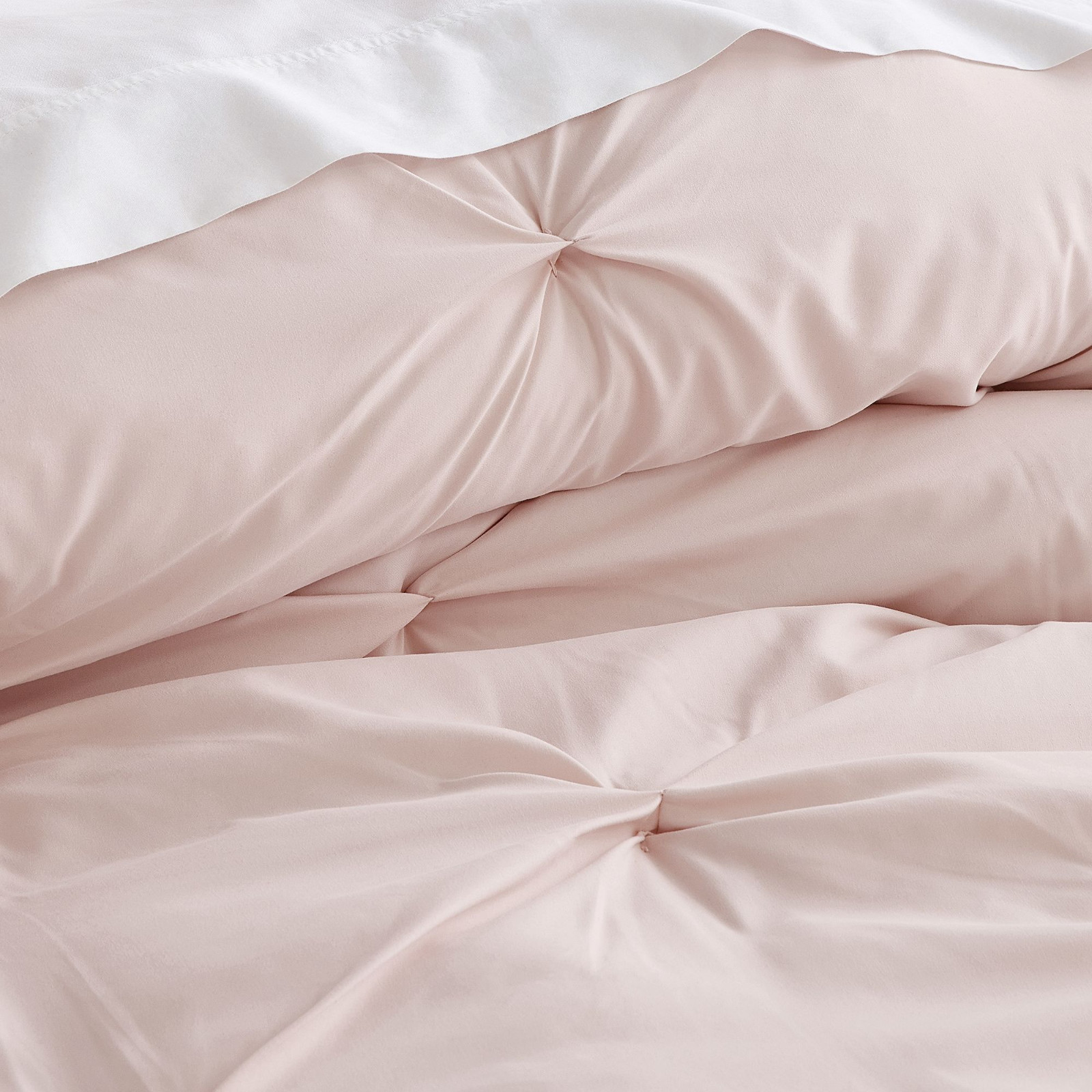 Best Seller Pottery Barn Microfiber Pintuck Comforter Powdered Blush Full/Queen gallery